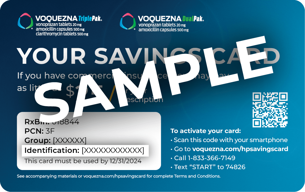 VOQUEZNA® (vonoprazan) savings card